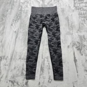 Gymshark Leggings Womens S Gray Black Asphalt Camo Adapt Seamless Butt Scrunch